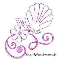 Motif broderie coquillage