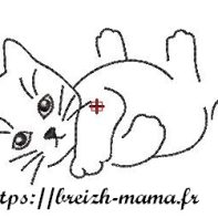 Motif broderie chat