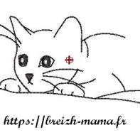 Motif broderie chat