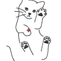 Motif broderie chat