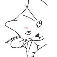 Motif broderie chat