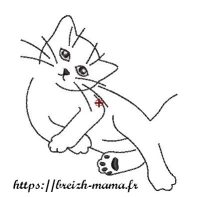 Motif broderie chat 2