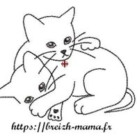 Motif broderie chat