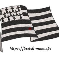 Motif broderie drapeau breton Gwenn Ha Du