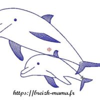 Motif broderie appliqué dauphin