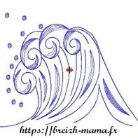 Motif broderie vague redwork