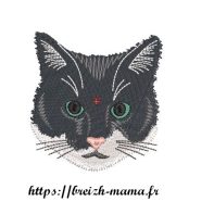 Motif broderie Tête de chat