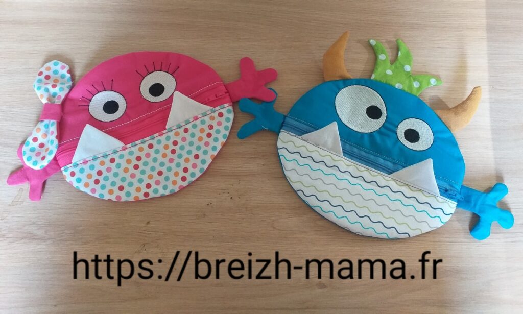 2 Motifs broderie Trousse Monstre ITH