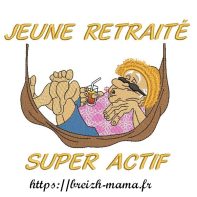 Motif broderie jeune retraité