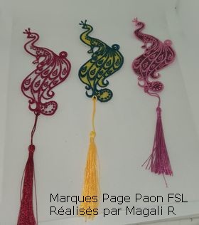 Marque page Paon FSL