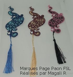 Marque page Paon FSL
