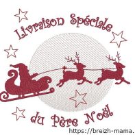 Motif broderie Livraison spéciale Père Noël