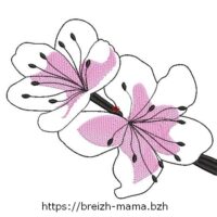 Motif broderie fleur Sakura