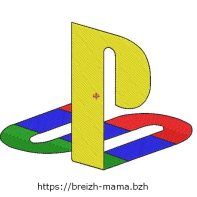 Motif broderie Playstation