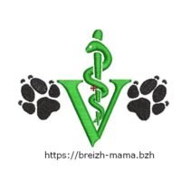 Motif broderie Caducée Vétérinaire