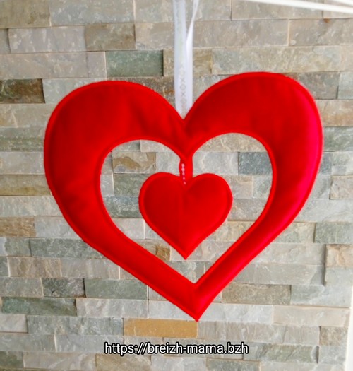 Motif broderie Coeur double ITH
