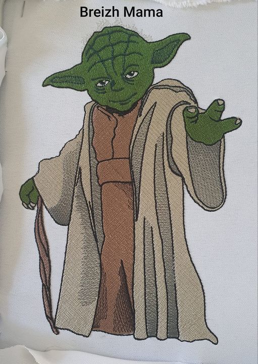 Motif broderie Yoda