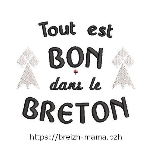 Motif broderie Tout est Bon dans le Breton