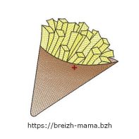 Motif broderie cornet de frites
