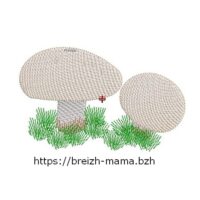 Motif broderie champignon