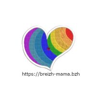 Motif broderie coeur LGBT