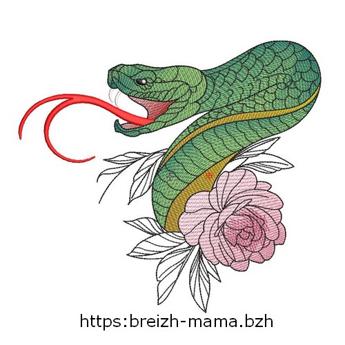 Motif broderie serpent 2