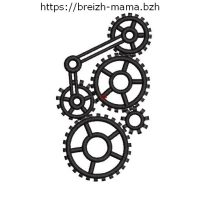 Motif broderie engrenage