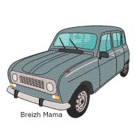 Motif broderie Voiture Renault 4L