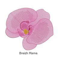 Motif broderie Orchidée