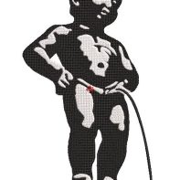 Motif broderie Manneken pis