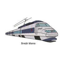 Motif broderie train TGV
