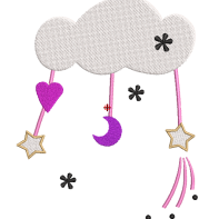 Motif broderie nuage