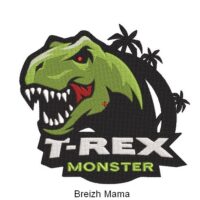 Motif broderie T-Rex