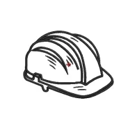 Motif broderie Casque de Chantier