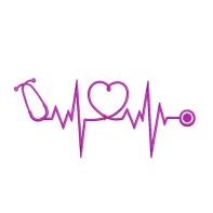Motif broderie Électrocardiogramme coeur
