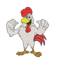 Motif broderie Coq
