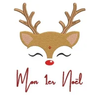 Motif broderie Mon 1er Noël Personnalisé - Rennes Garçon