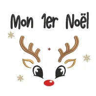 Motif broderie Mon 1er Noël - Rennes