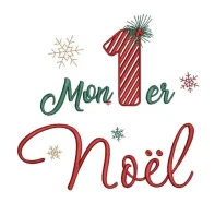 Motif broderie Mon 1er Noël