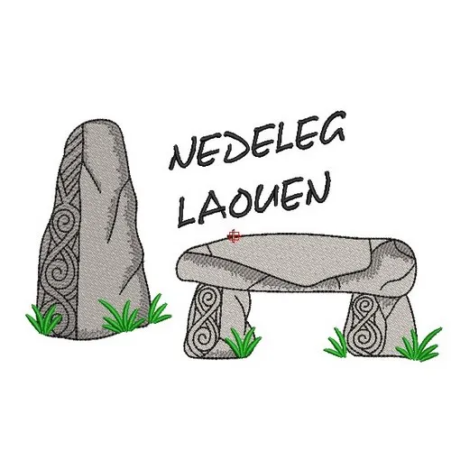 đ LOT 8 MOTIFS Broderie Machine NOĂL EN BRETAGNE - Nedeleg Laouen 10 Motif broderie Menhir & Dolmen - Nedeleg Laouen