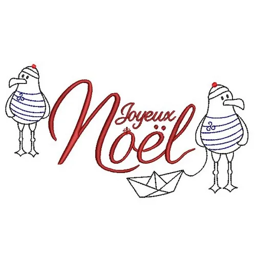 Motif broderie Goelands - Nedeleg Laouen 2 Motif broderie Goelands - Joyeux Noel