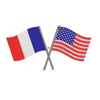 Motif broderie Drapeau France USA