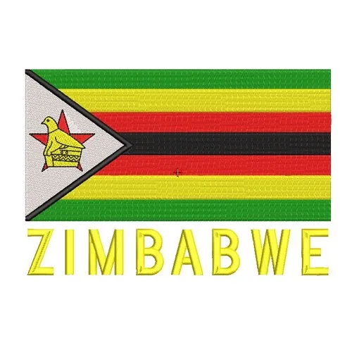 Motif broderie Drapeau Zimbabwe 1 Motif broderie Drapeau Zimbabwe