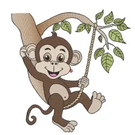 Motif broderie singe