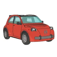 Motif broderie Renault 4L électrique 2026