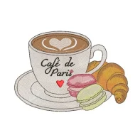 Motif broderie Croissant Café de Paris