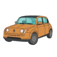Motif broderie Renault R5 électrique 2026