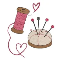 Motif broderie Bobine & Épingles