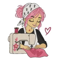 Motif broderie couturière & machine