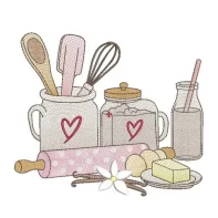 Motif broderie Ingrédients Patisserie